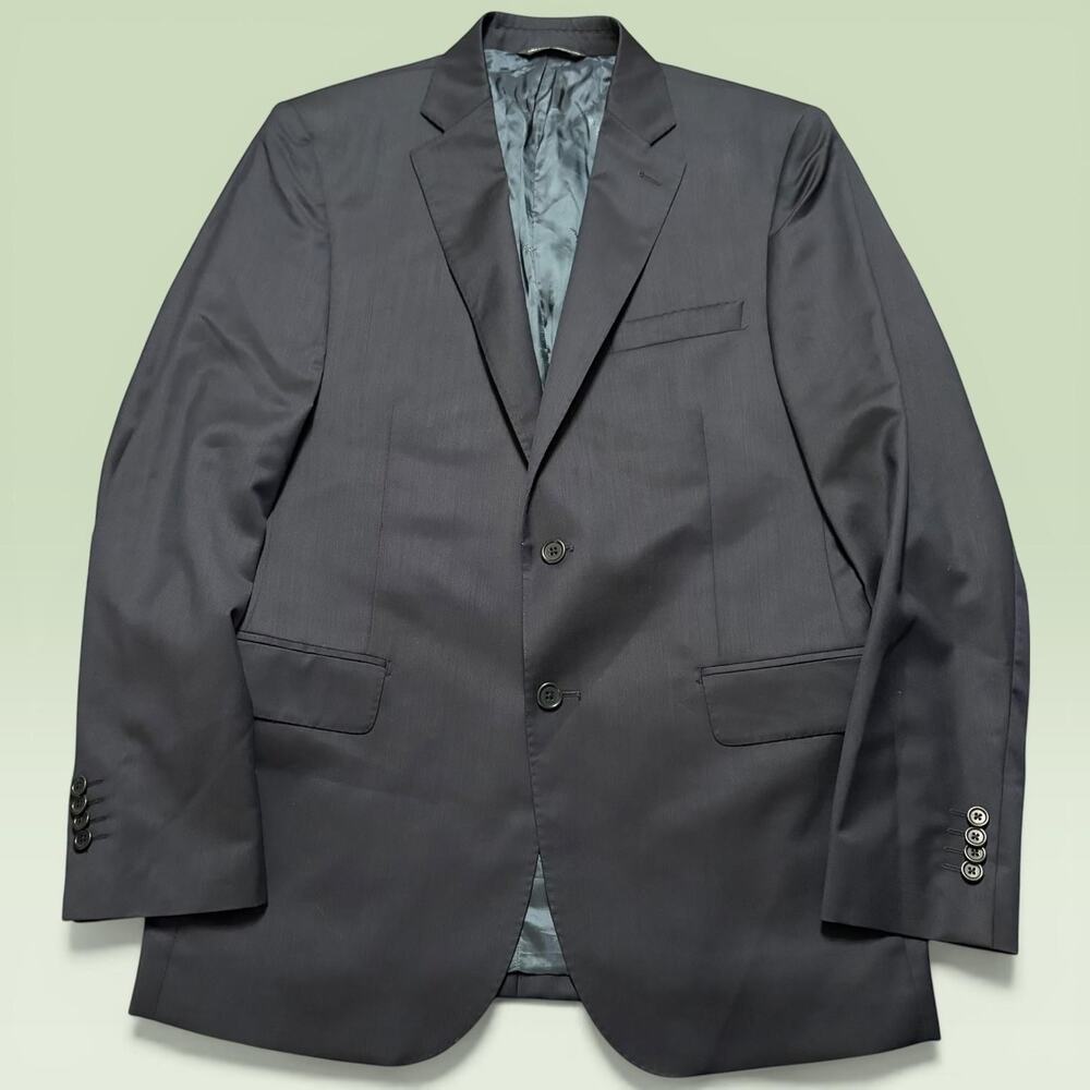 Saks Fifth Avenue Blazer Mens 40 Blue Wool Ermenegildo Zegna Two Button